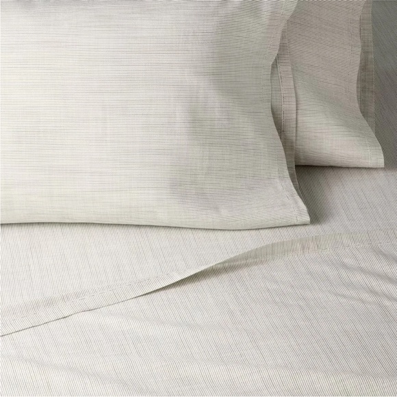 Hearth & Hand 4pc Queen Micro Stripe Sheet Set Green